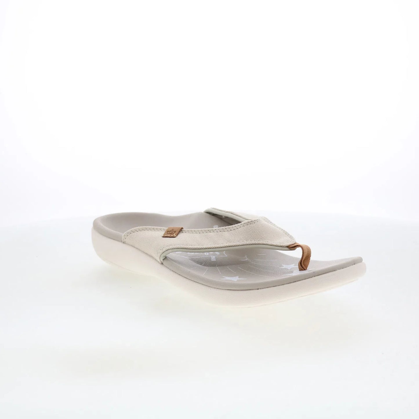 Spenco Yumi Believe SP1066GRY Womens Gray Canvas Flip-Flops Sandals Shoes