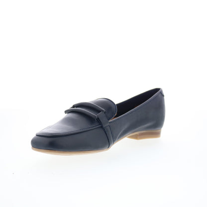 Miz Mooz Ziya Womens Blue Leather Slip On Loafer Flats Shoes